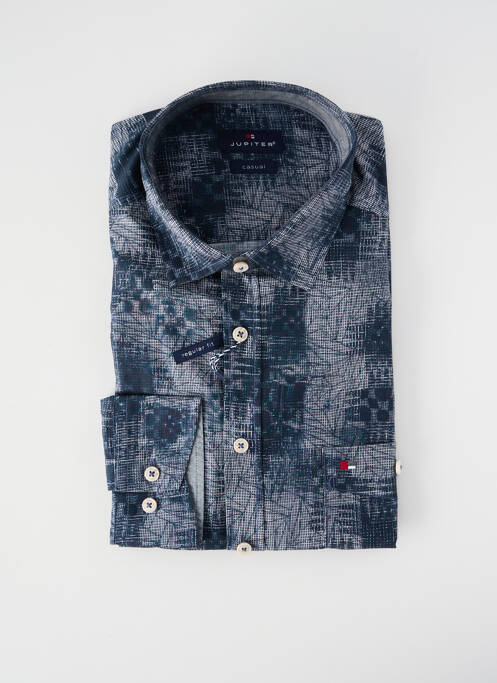Chemise manches longues imprimé fantaisie bleu JUPITER homme