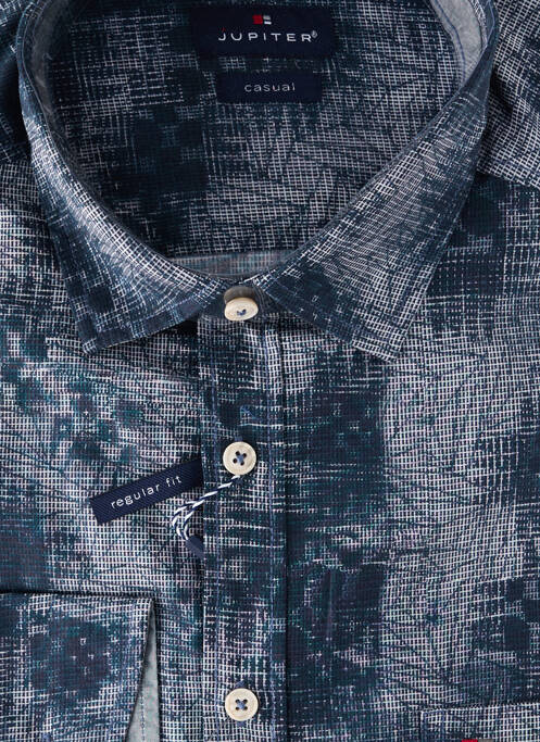 Chemise manches longues imprimé fantaisie bleu JUPITER homme