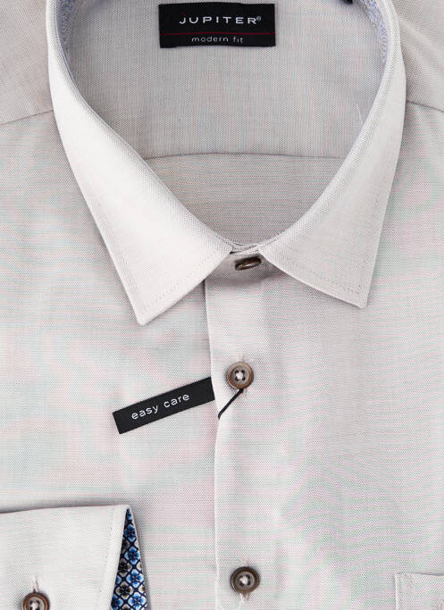 Chemise manches longues coupe droite beige JUPITER homme