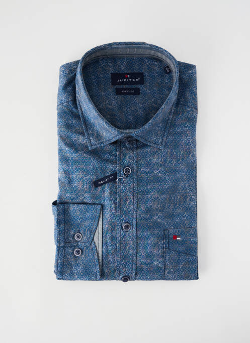 Chemise manches longues imprimé fantaisie bleu JUPITER homme