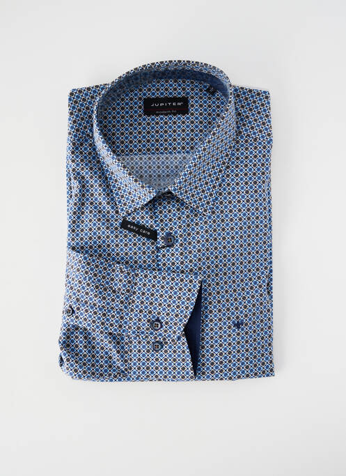 Chemise manches longues imprimé fantaisie bleu JUPITER homme