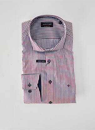 Chemise manches longues coupe droite rouge JUPITER homme