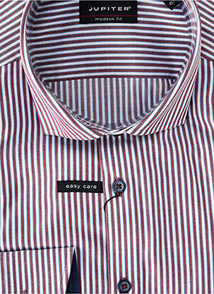 Chemise manches longues coupe droite rouge JUPITER homme
