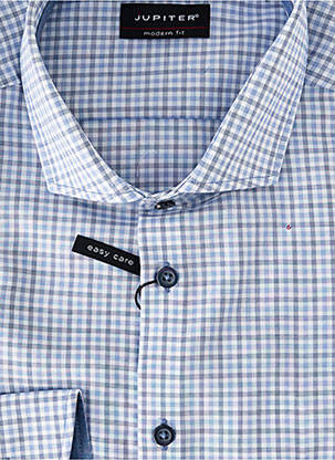 Chemise manches longues coupe droite bleu JUPITER homme