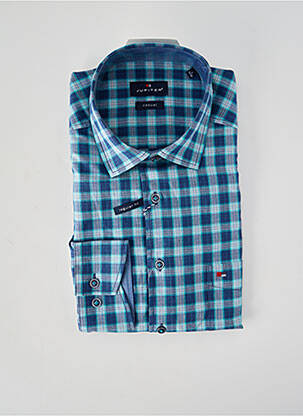 Chemise manches longues coupe droite bleu JUPITER homme
