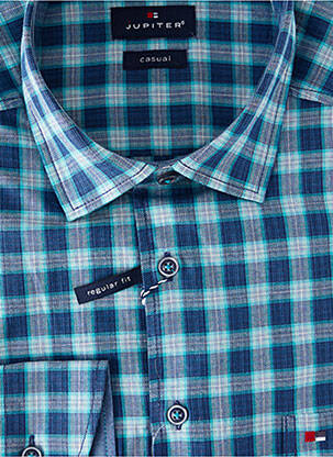 Chemise manches longues coupe droite bleu JUPITER homme