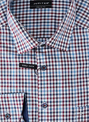 Chemise manches longues coupe droite bleu JUPITER homme