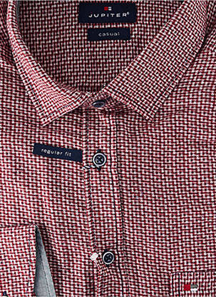 Chemise manches longues imprimé fantaisie rouge JUPITER homme