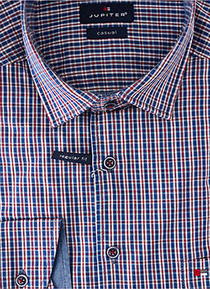 Chemise manches longues coupe droite bleu JUPITER homme
