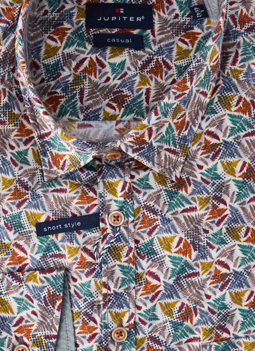 Chemise manches longues imprimé fantaisie jaune JUPITER homme