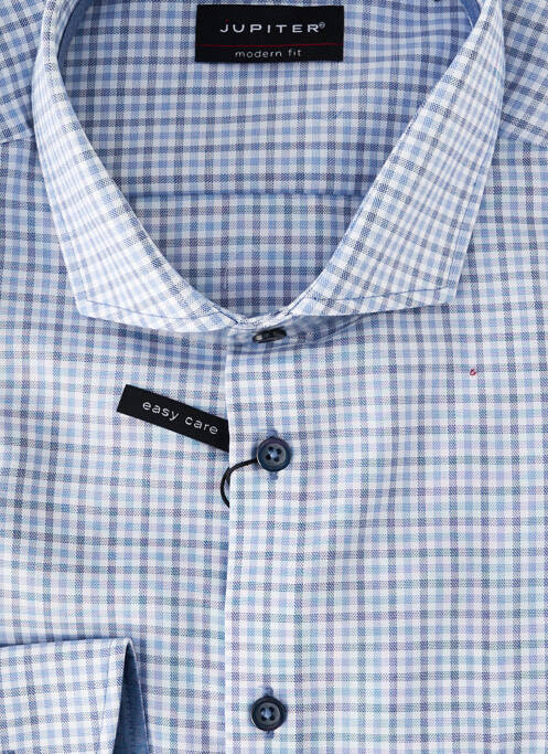 Chemise manches longues coupe droite bleu JUPITER homme