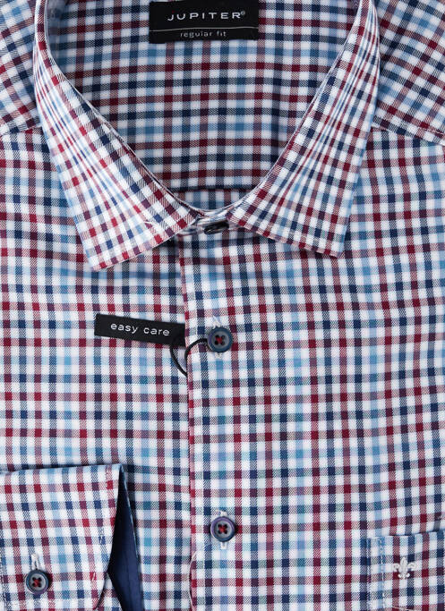 Chemise manches longues coupe droite bleu JUPITER homme