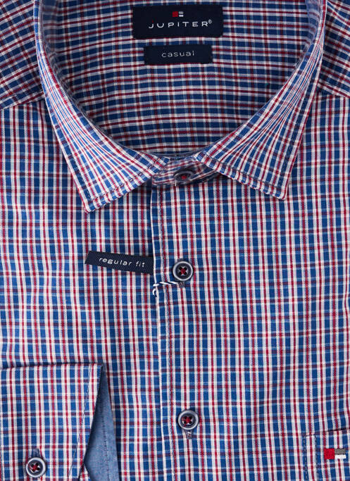 Chemise manches longues coupe droite bleu JUPITER homme