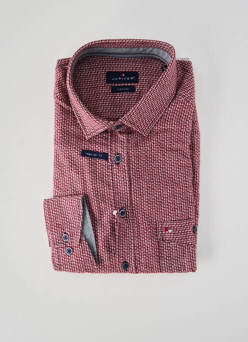 Chemise manches longues rouge JUPITER homme