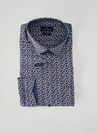 Chemise manches longues imprimé fantaisie bleu JUPITER homme