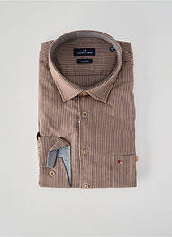 Chemise manches longues coupe droite marron JUPITER homme