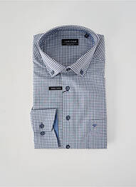 Chemise manches longues coupe droite bleu JUPITER homme
