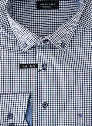 Chemise manches longues coupe droite bleu JUPITER homme