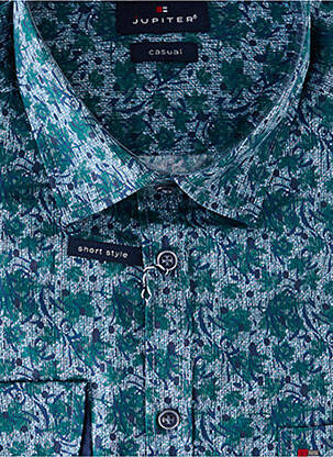Chemise manches longues imprimé fantaisie bleu JUPITER homme