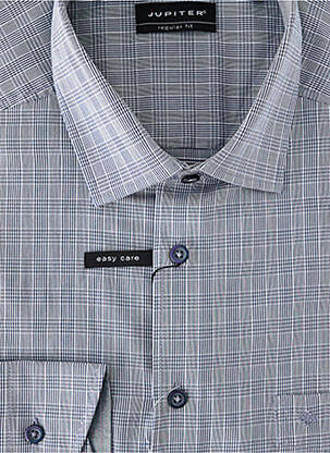 Chemise manches longues coupe droite gris JUPITER homme