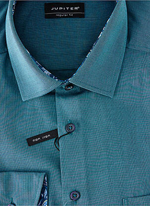 Chemise manches longues coupe droite vert JUPITER homme