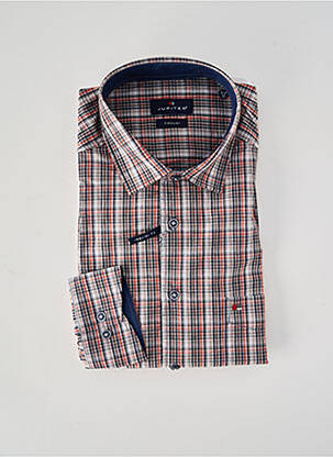 Chemise manches longues coupe droite orange JUPITER homme