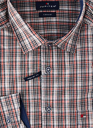 Chemise manches longues coupe droite orange JUPITER homme