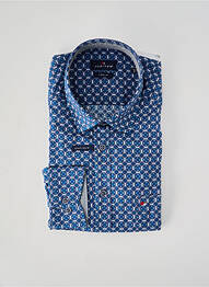 Chemise manches longues imprimé fantaisie bleu JUPITER homme
