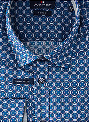 Chemise manches longues imprimé fantaisie bleu JUPITER homme