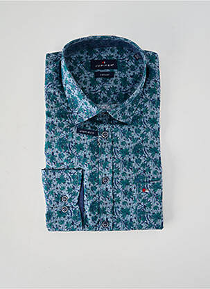 Chemise manches longues imprimé fantaisie bleu JUPITER homme