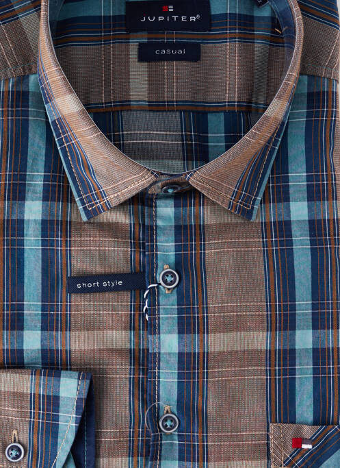 Chemise manches longues coupe droite marron JUPITER homme