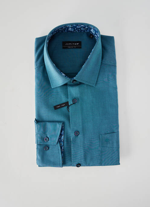 Chemise manches longues coupe droite vert JUPITER homme