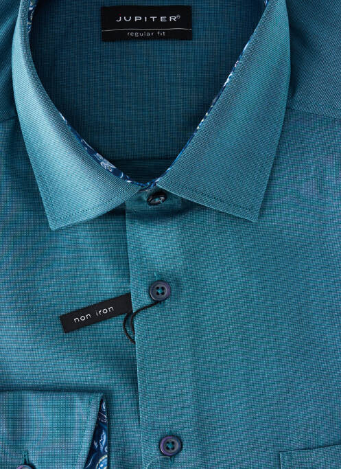 Chemise manches longues coupe droite vert JUPITER homme