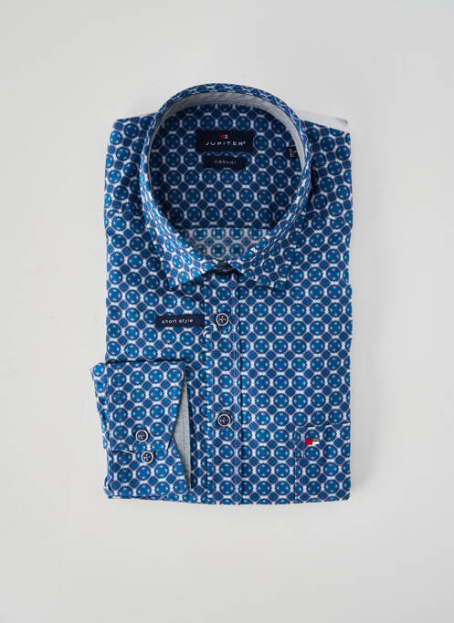 Chemise manches longues imprimé fantaisie bleu JUPITER homme