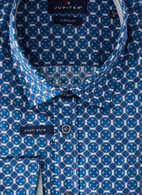 Chemise manches longues imprimé fantaisie bleu JUPITER homme