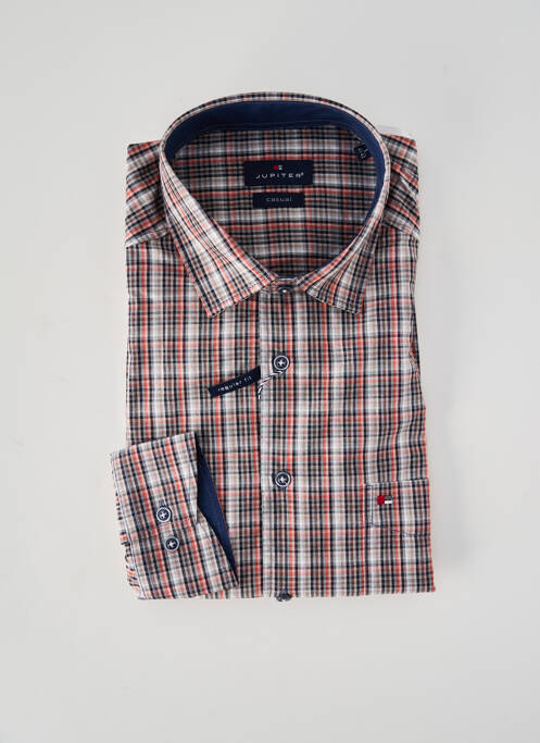 Chemise manches longues coupe droite orange JUPITER homme