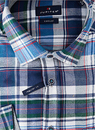 Chemise manches longues coupe droite bleu JUPITER homme