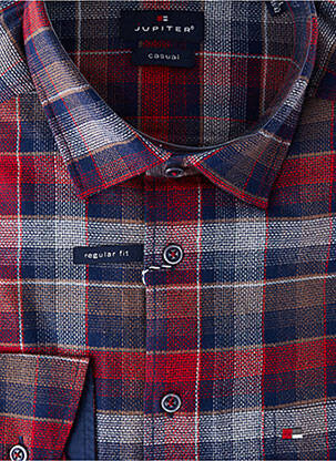 Chemise manches longues coupe droite bleu JUPITER homme