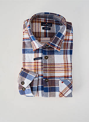 Chemise manches longues coupe droite marron JUPITER homme