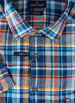 Chemise manches longues coupe droite bleu JUPITER homme