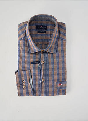 Chemise manches longues coupe droite marron JUPITER homme