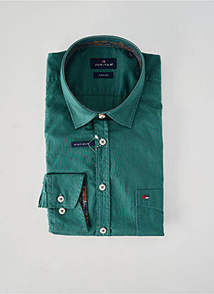 Chemise manches longues coupe droite vert JUPITER homme