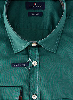 Chemise manches longues coupe droite vert JUPITER homme