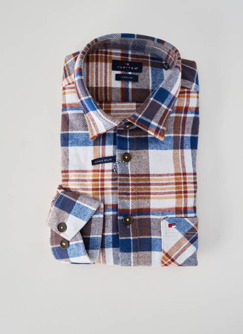 Chemise manches longues coupe droite marron JUPITER homme