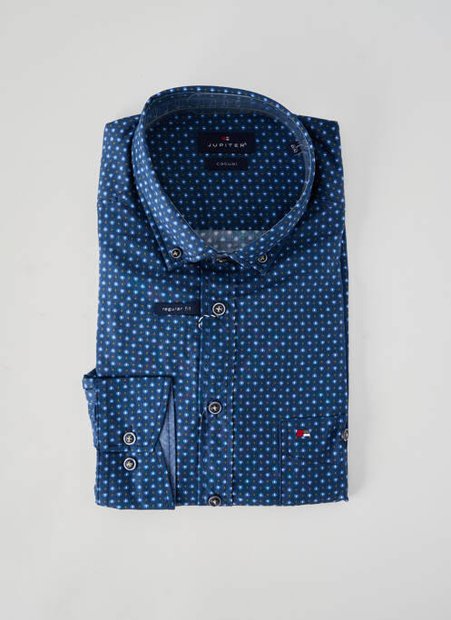 Chemise manches longues imprimé fantaisie bleu JUPITER homme
