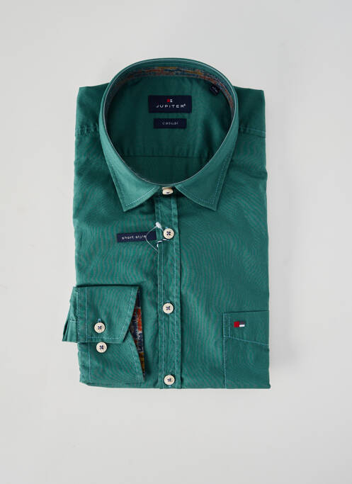 Chemise manches longues coupe droite vert JUPITER homme