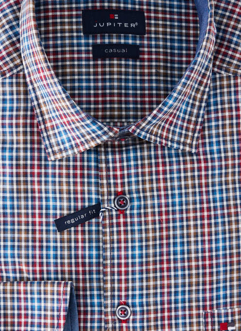 Chemise manches longues coupe droite bleu JUPITER homme