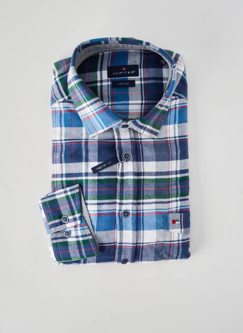 Chemise manches longues coupe droite bleu JUPITER homme