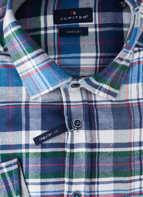 Chemise manches longues coupe droite bleu JUPITER homme