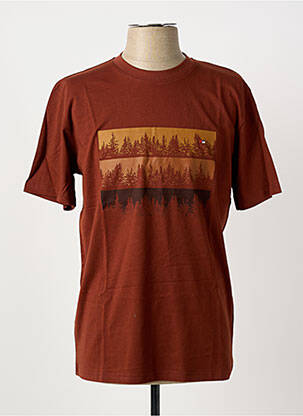 T-shirt coupe cintrée manches courtes marron JUPITER homme